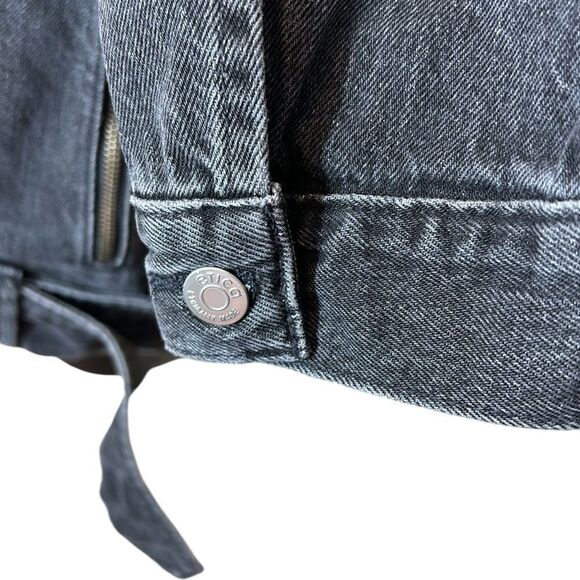 Etica Malloy moto jacket denim black ice edgy rocker sustainable capsule new med - Picture 10 of 13